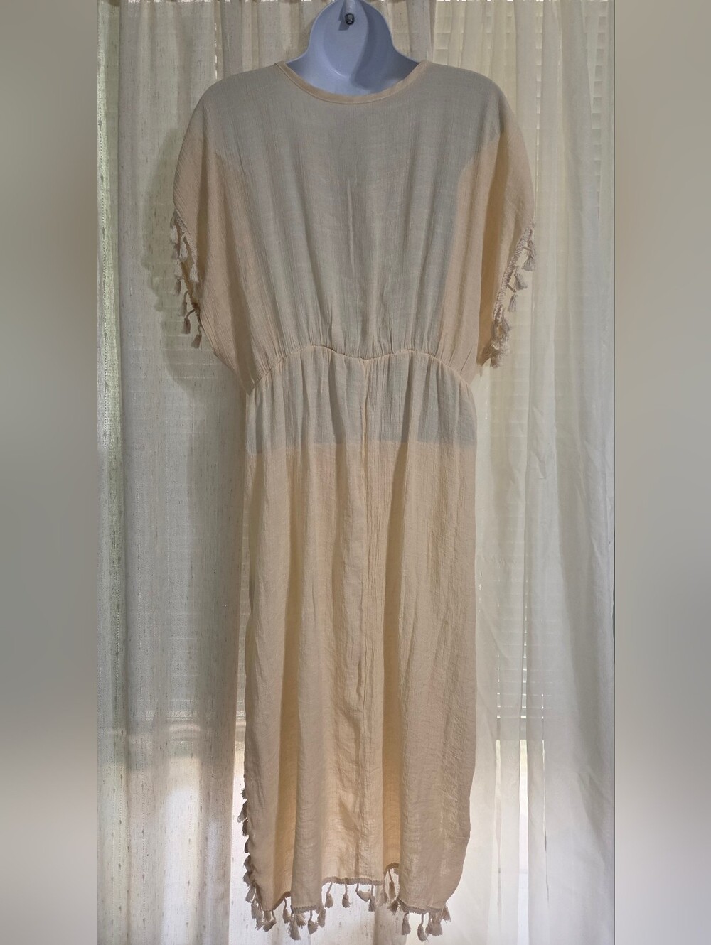 SKUE CURVE Light Beige Sheer Cover Up. - Picture 5 of 7